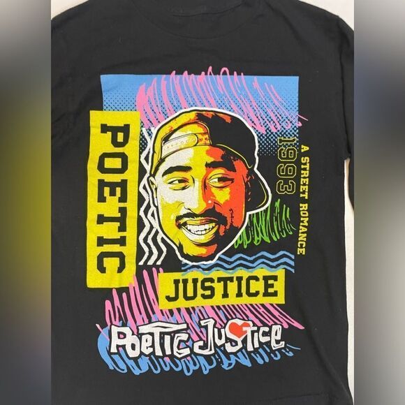 Poetic Justice Tupac Shakur 2Pac Graphic T-shirt Women Medium Black Long Sleeve - Picture 2 of 5